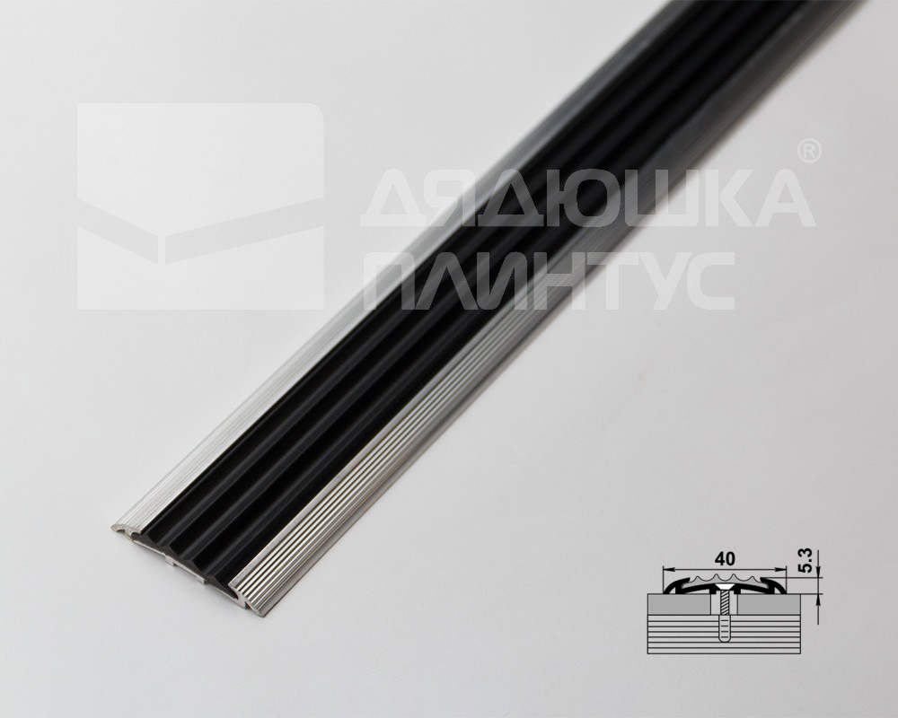 Порог одноуровневый ПС 08-1.1800.01лч Серебро