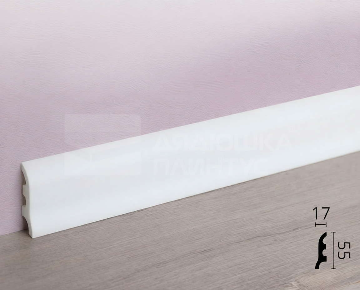 Плинтус из полистирола высокой плотности NMC Wallstyl FL3 Белый