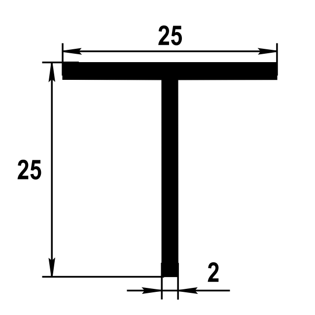 Тавр 25х25 мм Тп 05.2000.501л Серебро. Цена за 5 штук.