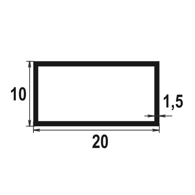 Труба прямоугольная 20х10 мм ТПр 01.2000.502л Золото. Цена за 5 штук.