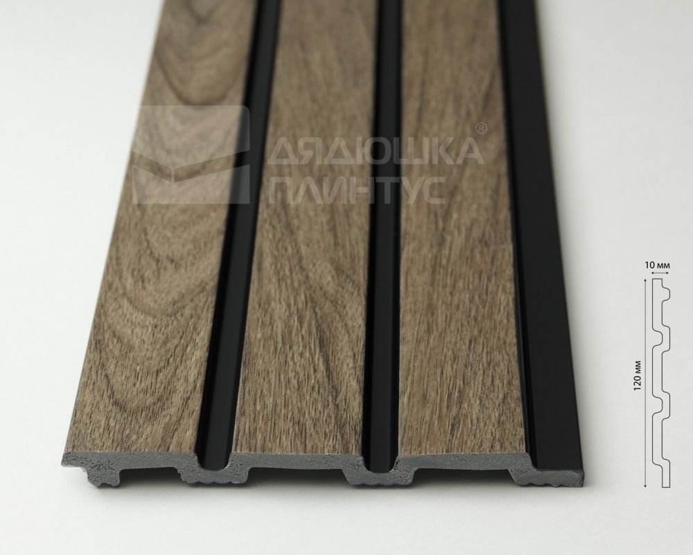 Панель вспененный полистирол ГРЕЙС 3D RAIL 120*2700 мм. Дуб антик