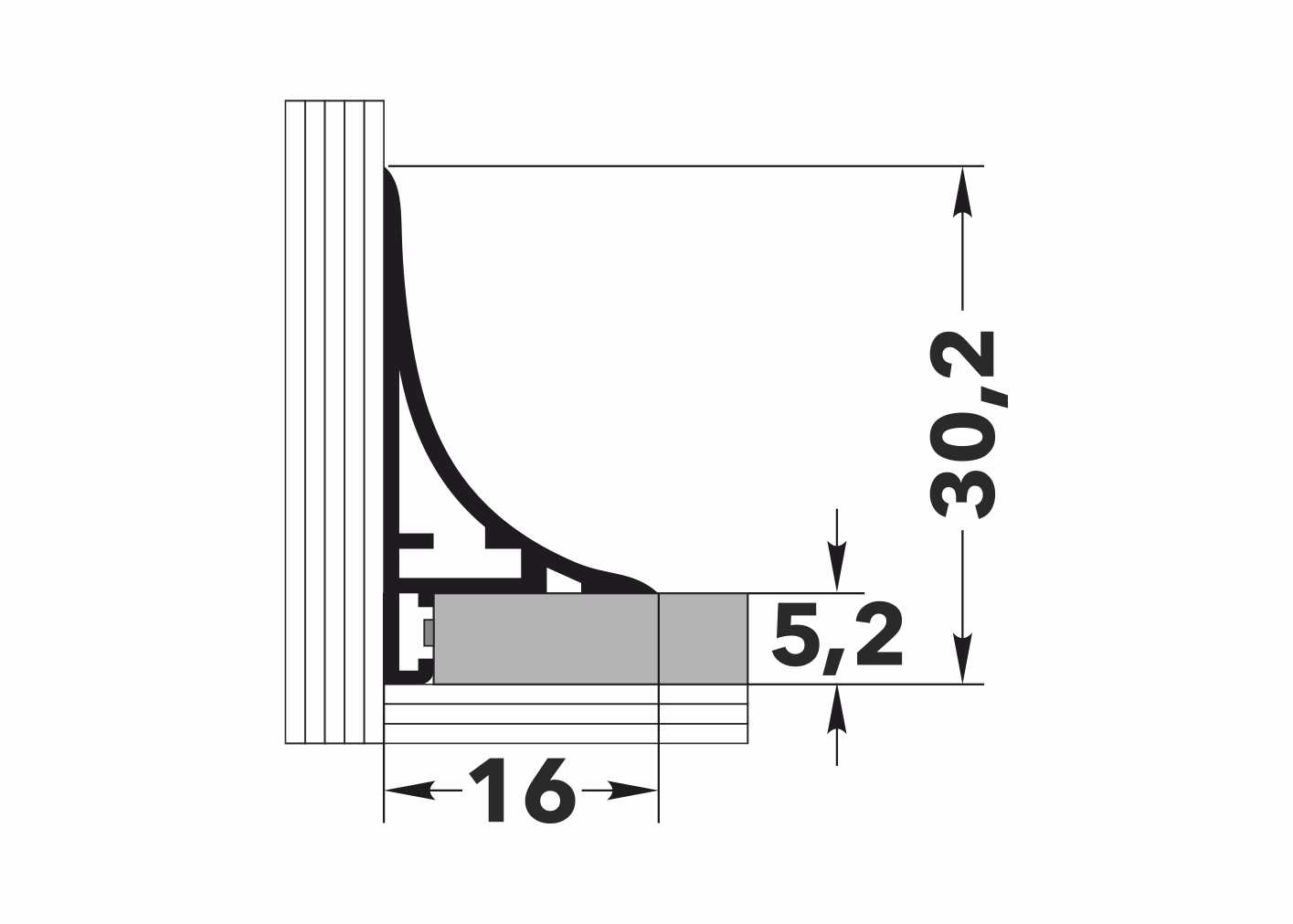 Антиплинтус алюминиевый Апл 04.2700.001 Без покрытия