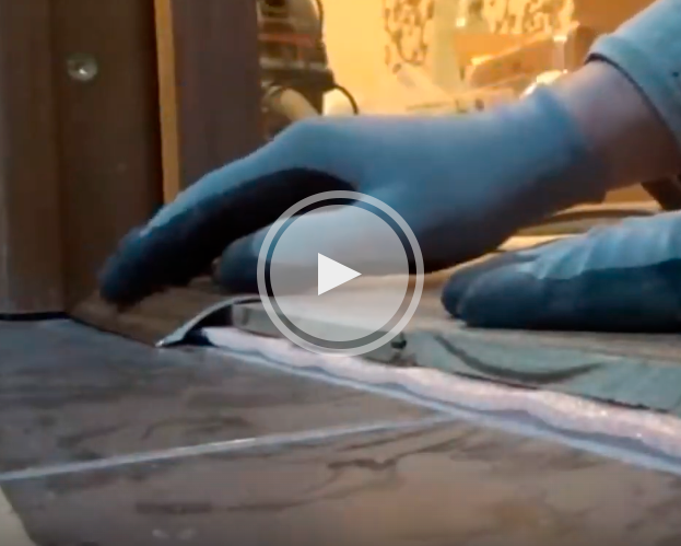 Монтаж разноуровневого порожка