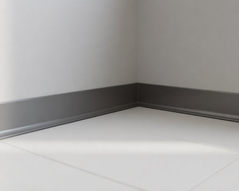 Алюминиевый плинтус AKBD100-SA 2,5м Муар антрацит