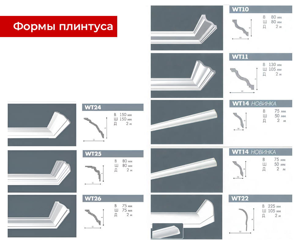Карниз потолочный NMC WT7 16*22*2000 Белый под покраску